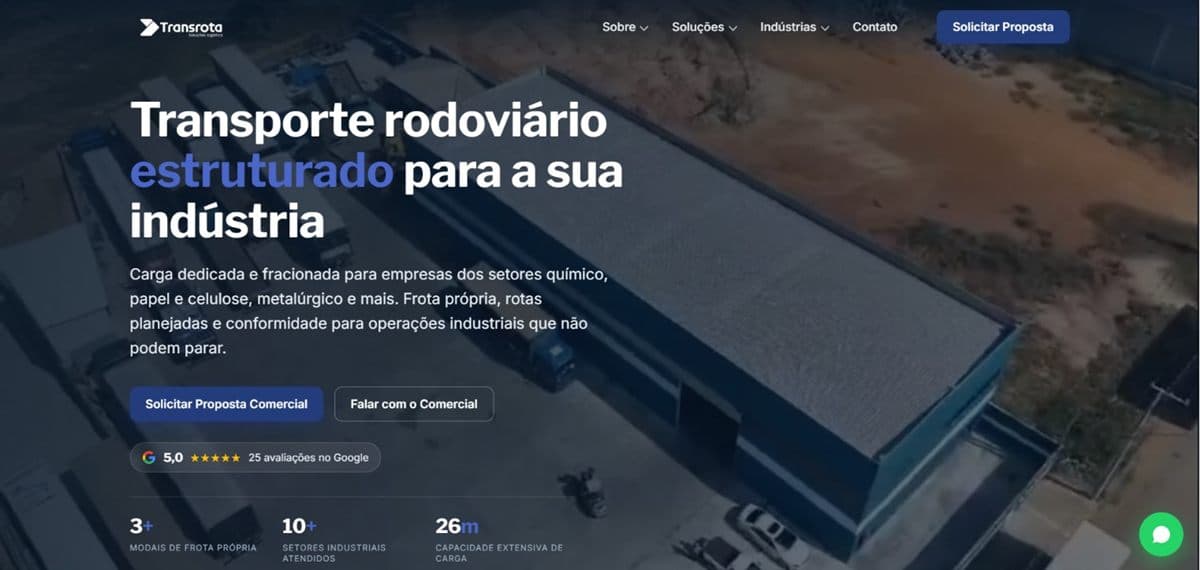 Site que criamos para Transrota